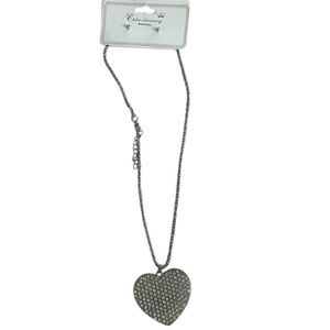 Chloe Silver Heart Pendant Necklace set
